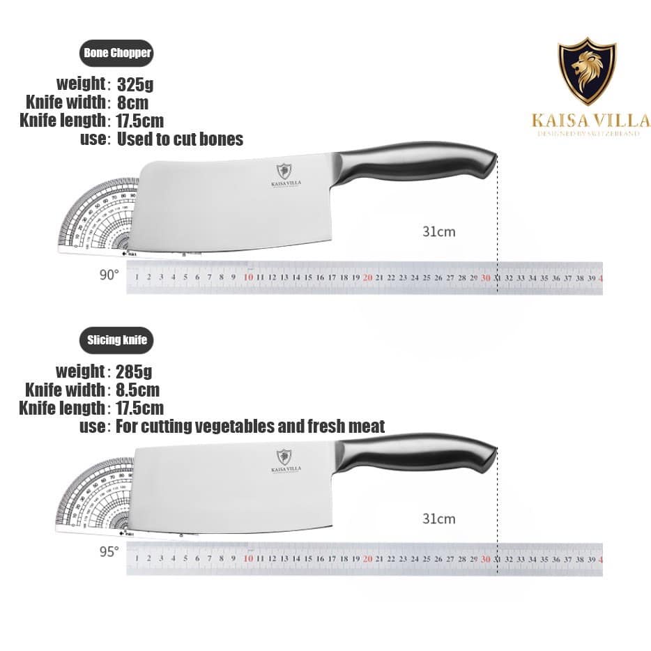 Bộ dao nhà bếp 11 món Kaisa Villa cao cấp đa năng Inox, chống gỉ siêu sắc bén, siêu bền KV9904, kèm giá đỡ