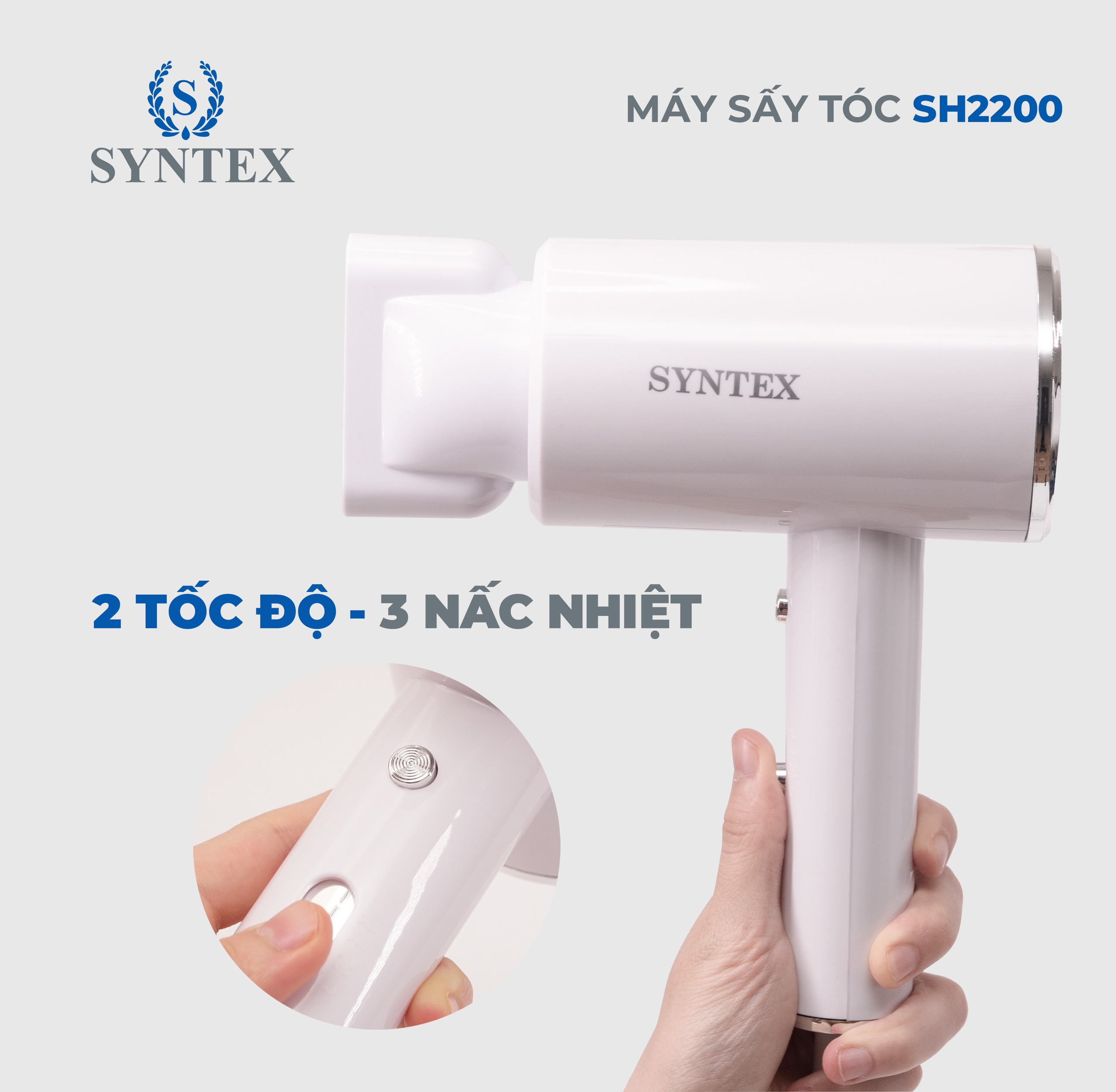 Máy sấy tóc cao cấp Syntex SH2200, bảo hành 12 tháng